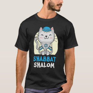 Shabbat Shalom Cat Holy Day Judaism Yom Kippur T-Shirt