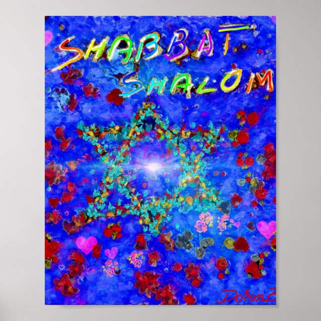 Shabbat shalom flowers  poster (Front)