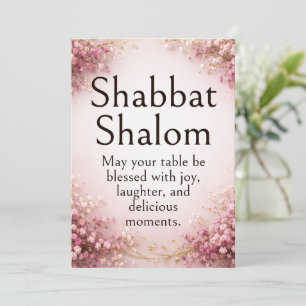 Shabbat Shalom Greeting, Purple Baby's Breath, Card