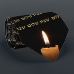 Shabbat Shalom Hebrew Jewish Shabbos Candles Tie<br><div class="desc">This Shabbat Shalom Hebrew Jewish Shabbos Candles Neck Tie is the perfect wardrobe accessory for Friday night dinner or Saturday morning shul!</div>
