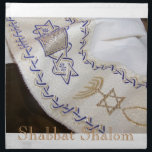 Shabbat Shalom Hebrew Talit Napkin set of Napkins<br><div class="desc">Shabbat Shalom Hebrew Talit Napkin set of Napkins showing Hebrew Talit</div>