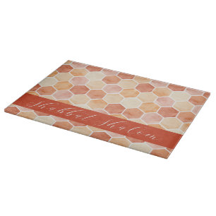 Shabbat Shalom Honey Comb Elegant Challah Cutting Board