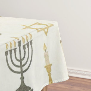 Shabbat Shalom, Judaica Rustic Farmhouse Aesthetic Tablecloth