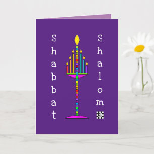 Shabbat Shalom Menorah greeting card
