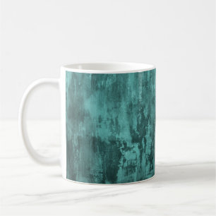 Shabby background, turquoise colour, grunge, loft, coffee mug