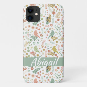 Shabby Birds & Branches Personalised iPhone 11 Case