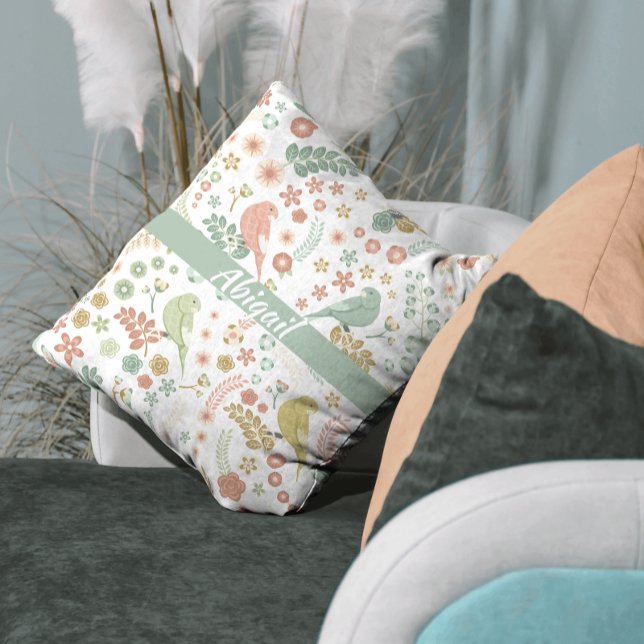 Shabby Birds & Branches Personalised Cushion (Creator Uploaded)