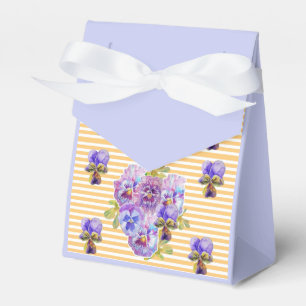 Shabby Blue Pansy Floral Tea Party Cake Favour Box