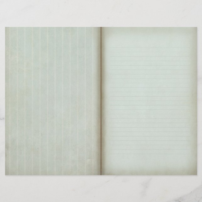 Shabby Blue Striped Scrapbook Journal Page (Front)