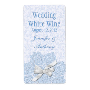 Shabby Blue Victorian Wedding Mini Wine