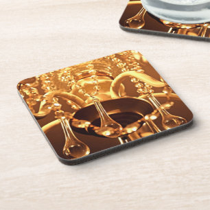 Shabby Chandelier Bling 1-Gold COASTER SET