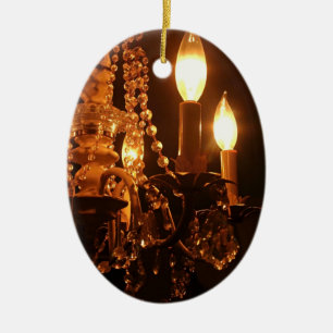 Shabby Chandelier Bling 2-Gold OVAL ORNAMENT