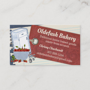 Shabby cherry icebox baking bakery business card