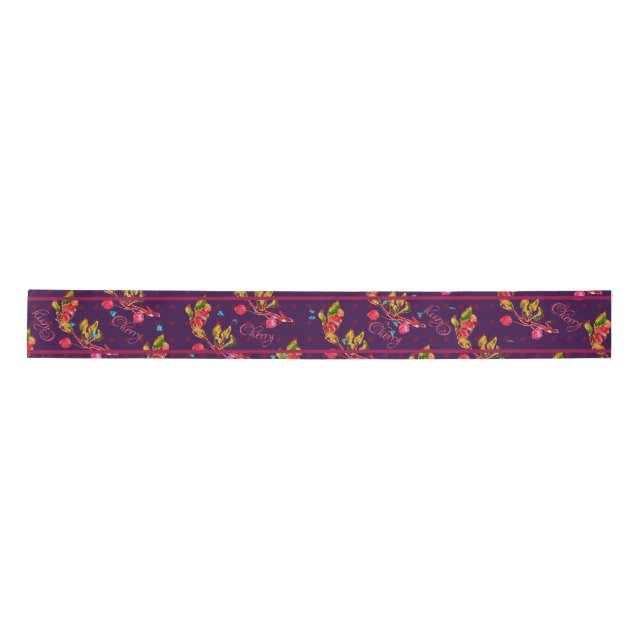 Shabby Cherry Splendour Satin Ribbon (Front)