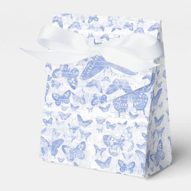 shabby chic baby blue butterflies pattern,shabby c favour box (Front Side)