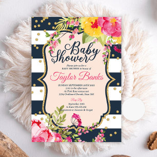Shabby Chic Baby Shower Invitation   Floral