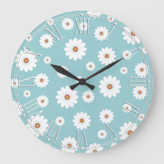 Shabby Chic Beautiful Daisy Daisies Flower Floral Large Clock
