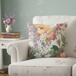 Shabby Chic Beautiful Wildflowers Cushion