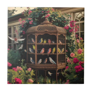 Shabby Chic Birdcage Ceramic Tile