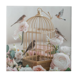 Shabby Chic Birdcage Ceramic Tile