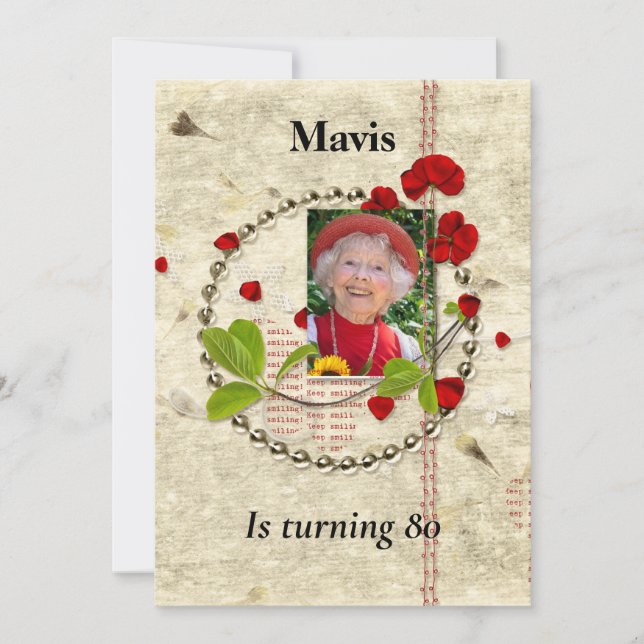 Shabby Chic Birthday Party Invitation (Front)