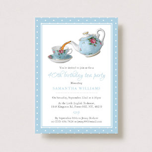Shabby Chic Birthday Tea Party Invitation