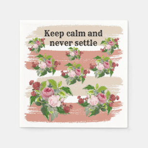 Shabby chic blooming flowers napkin