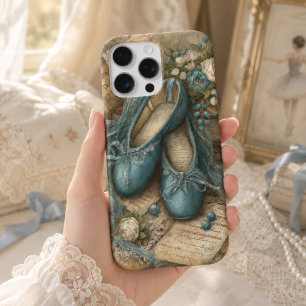 Shabby Chic Blue Ballet Slippers and Roses iPhone 16 Pro Max Case