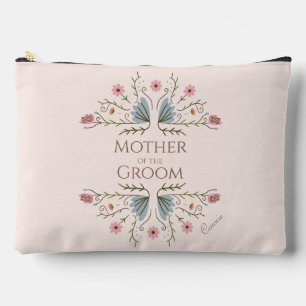 Shabby Chic Blue Pink Flower Mother of the Groom Accessory Pouch