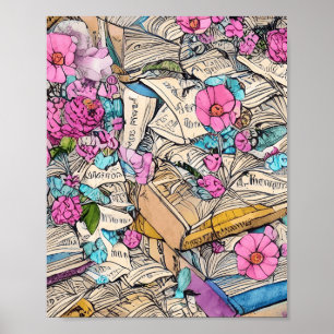 Shabby Chic Book File Illustration Poster