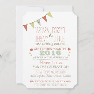 Shabby Chic Bunting Invitation Corners