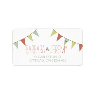Shabby Chic Bunting Wedding Address Label
