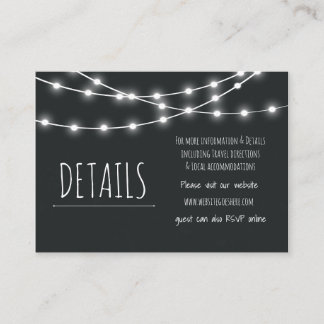Shabby Chic Chalkboard Wedding Details Card