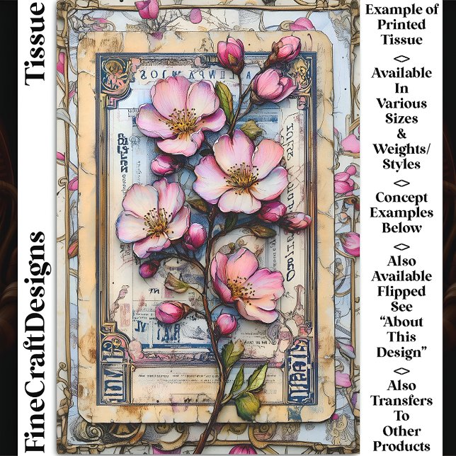 Shabby Chic Cherry Blossom DA2L Decoupage Tissue Paper (Creator Uploaded)