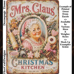 Shabby Chic Christmas Baking Sign FQ7 Decoupage Tissue Paper