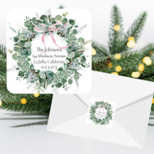 Shabby Chic Christmas Return Address Label