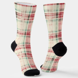 Shabby Chic Christmas Tartan Socks