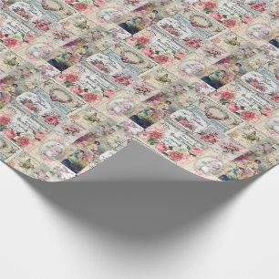 Shabby chic collage,country victorian,decoupage, b wrapping paper