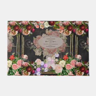 Shabby chic collage, French chic,country rustic,fl Doormat