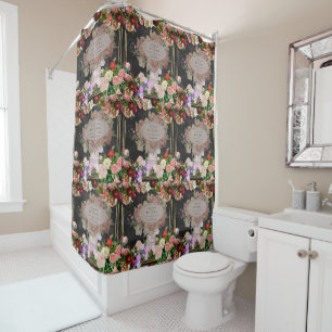 Shabby chic collage, French chic,country rustic,fl Shower Curtain