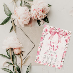Shabby Chic Coquette Pink Love Shack Baby Shower Invitation