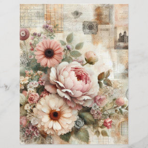 Shabby chic cottage core collage scrapbook journal