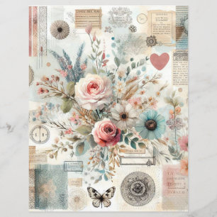 Shabby chic cottage core collage scrapbook journal