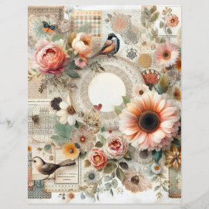 Shabby chic cottage core collage scrapbook journal