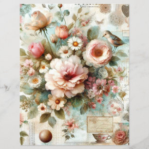 Shabby chic cottage core collage scrapbook journal