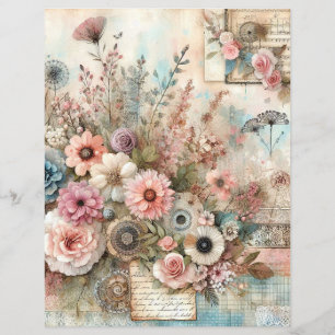 Shabby chic cottage core collage scrapbook journal