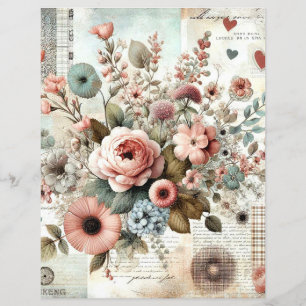 Shabby chic cottage core collage scrapbook journal
