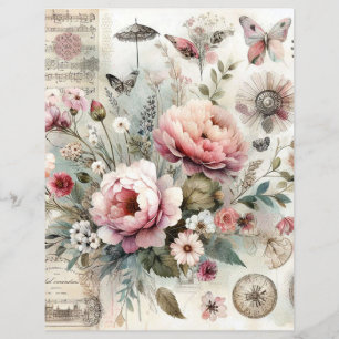 Shabby chic cottage core collage scrapbook journal