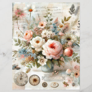 Shabby chic cottage core collage scrapbook journal