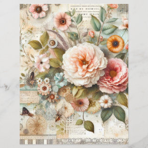 Shabby chic cottage core collage scrapbook journal